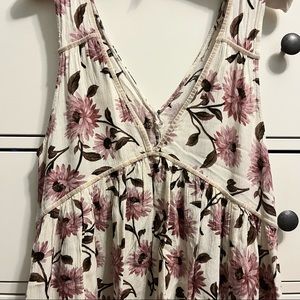 White and pink floral print tank top from American Eagle